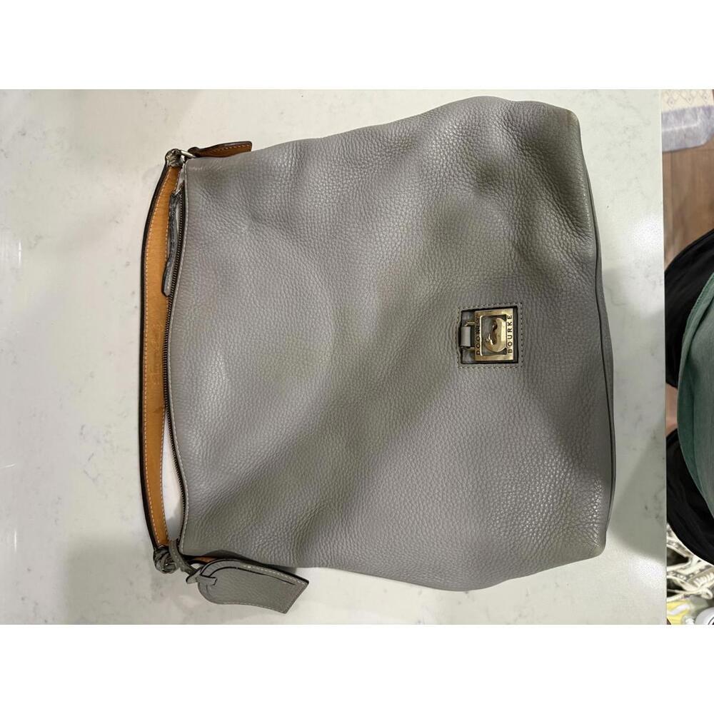 Dooney & Bourke Grey Leather Shoulder Bag